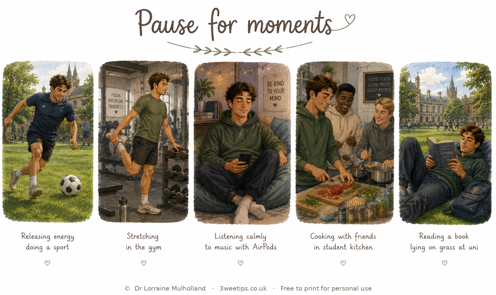 Pause for moments — calm ideas for students.