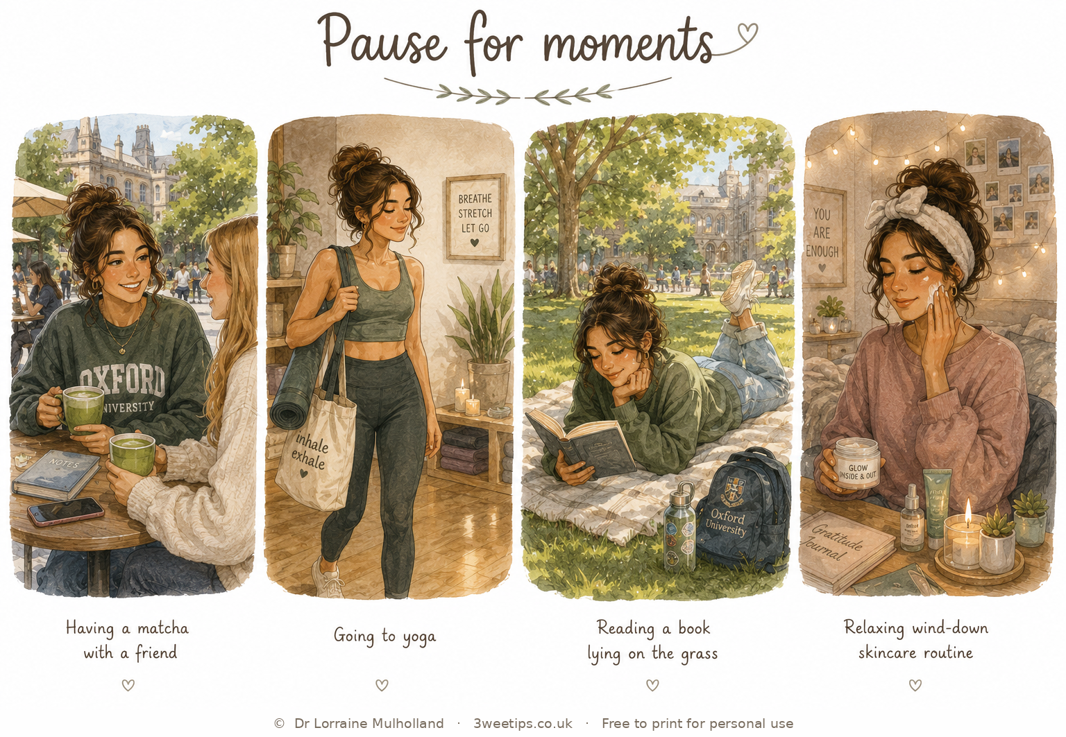 Pause for moments — calm ideas for young adults.