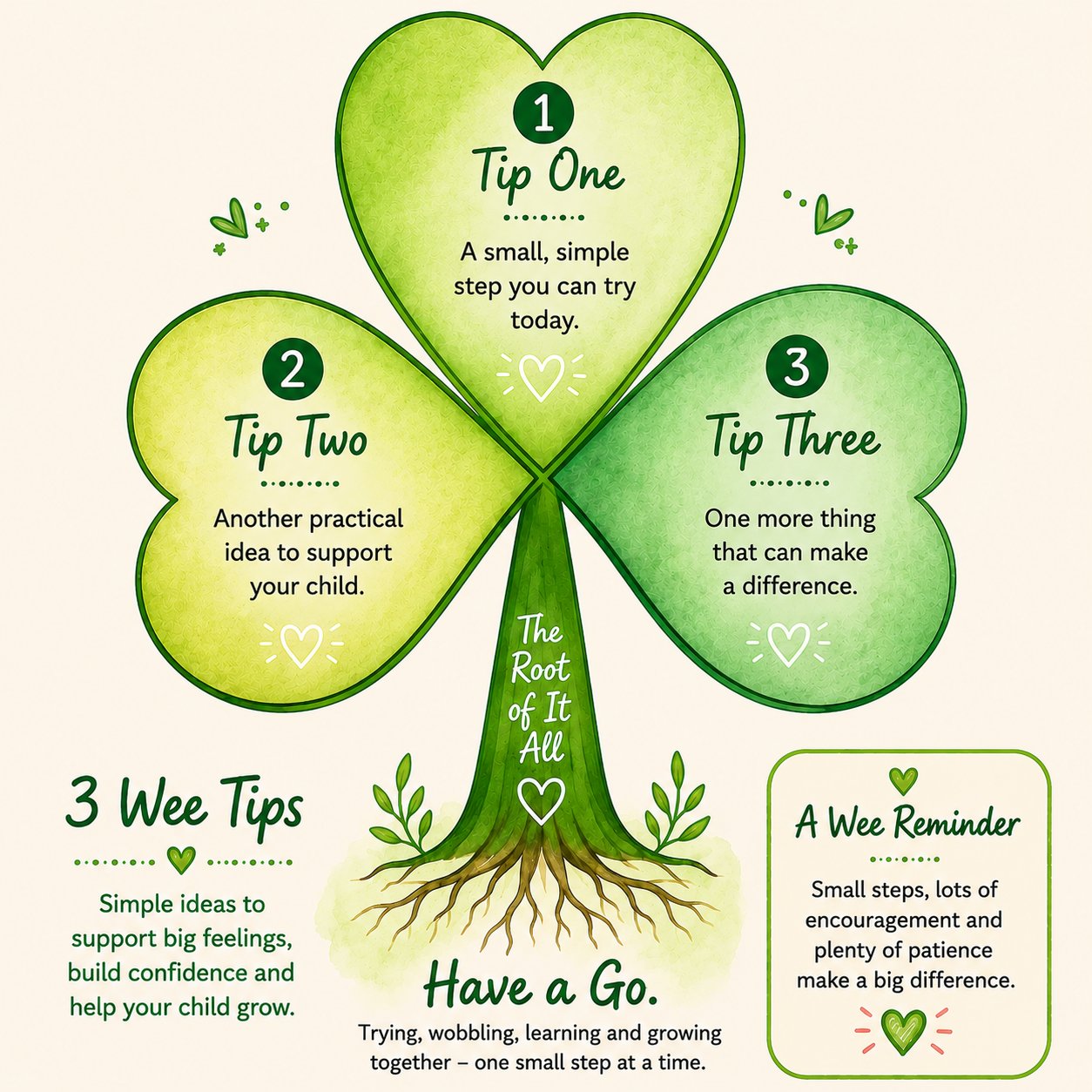 Shamrock — 3 Wee Tips free child psychology resources by Dr Lorraine Mulholland CPsychol